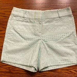 NWT ANNE TAYLOR LOFT The Riviera Shorts eyelet lace mint green size 4